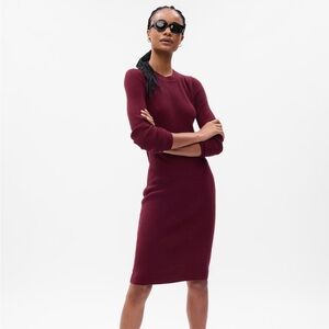 Gap CashSoft Midi Sweater Dress Deep Garnet Purple Size S